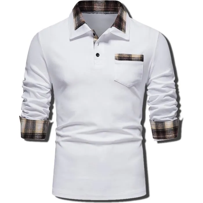 Polo Homme de sport - Manches longues - Blanc